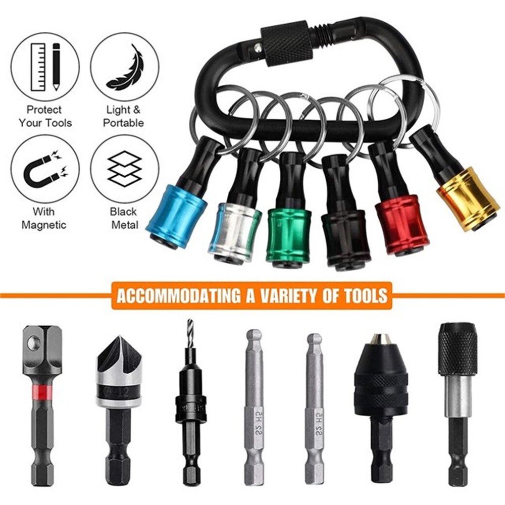 14PCS 1/4" Hex Shank Quick Release Keychain Screwdriver Drill Bit Holder Bit Set