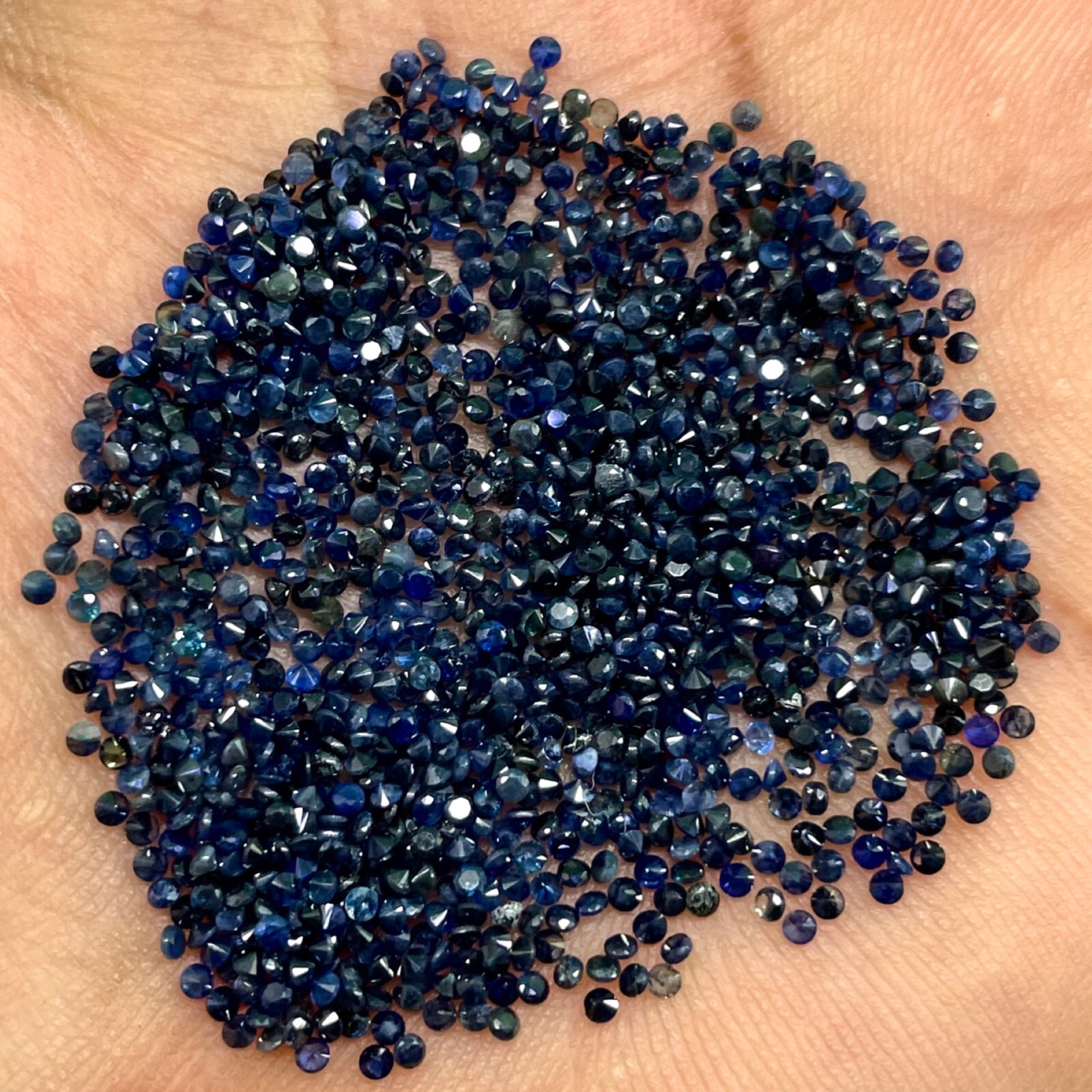 100 Pcs Natural Blue Sapphire 1.6mm Round Cut Calibrated Loose Gemstones Lot