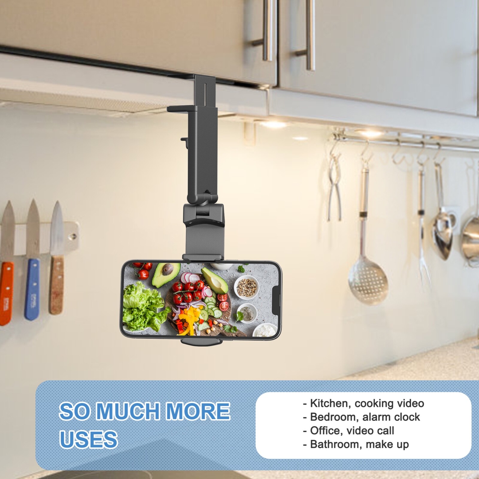 Universal Travel Phone Holder For Airplane, Luggage Handle, Desktop, Selfie.