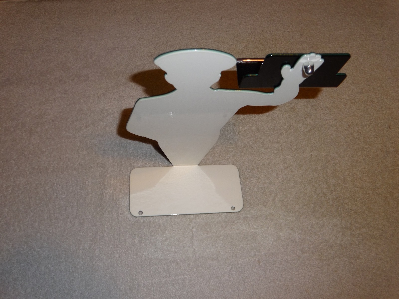 VINTAGE HARLEY DAVIDSON MOTORCYCLE👨MAN METAL GASOLINE BUSINESS CARD HOLDER SIGN