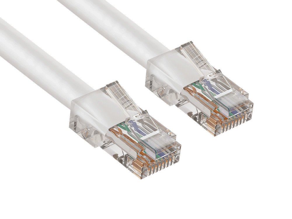 15ft Cat5e UTP Ethernet Patch Cable 24AWG Bare Copper, White