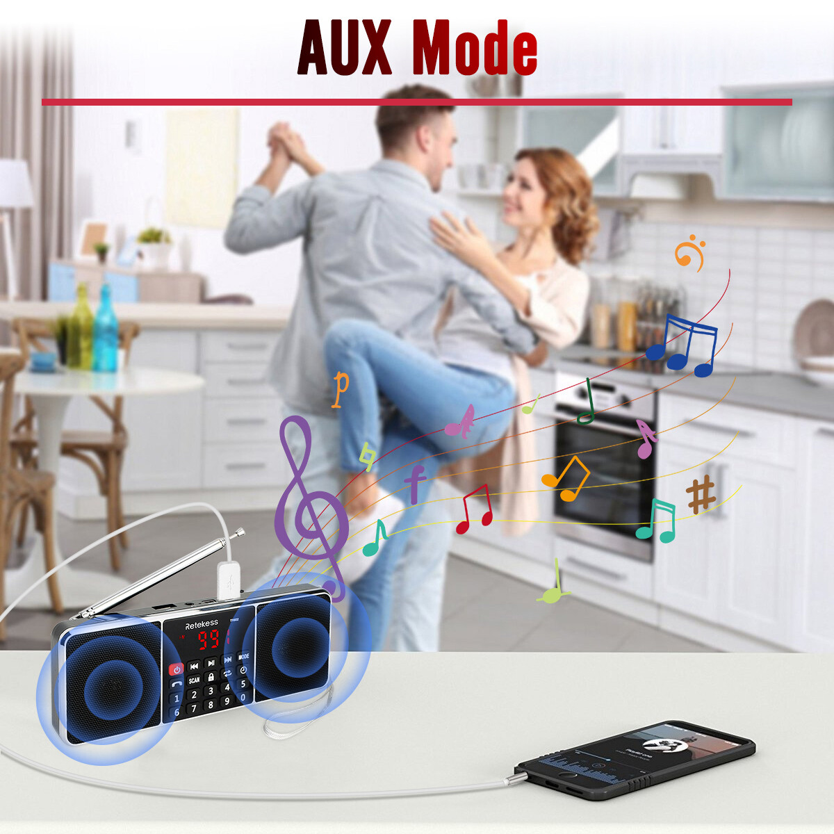 TR602 Portable FM/AM Radio Bluetooth Speaker MP3 Player Digital Rechargeable US