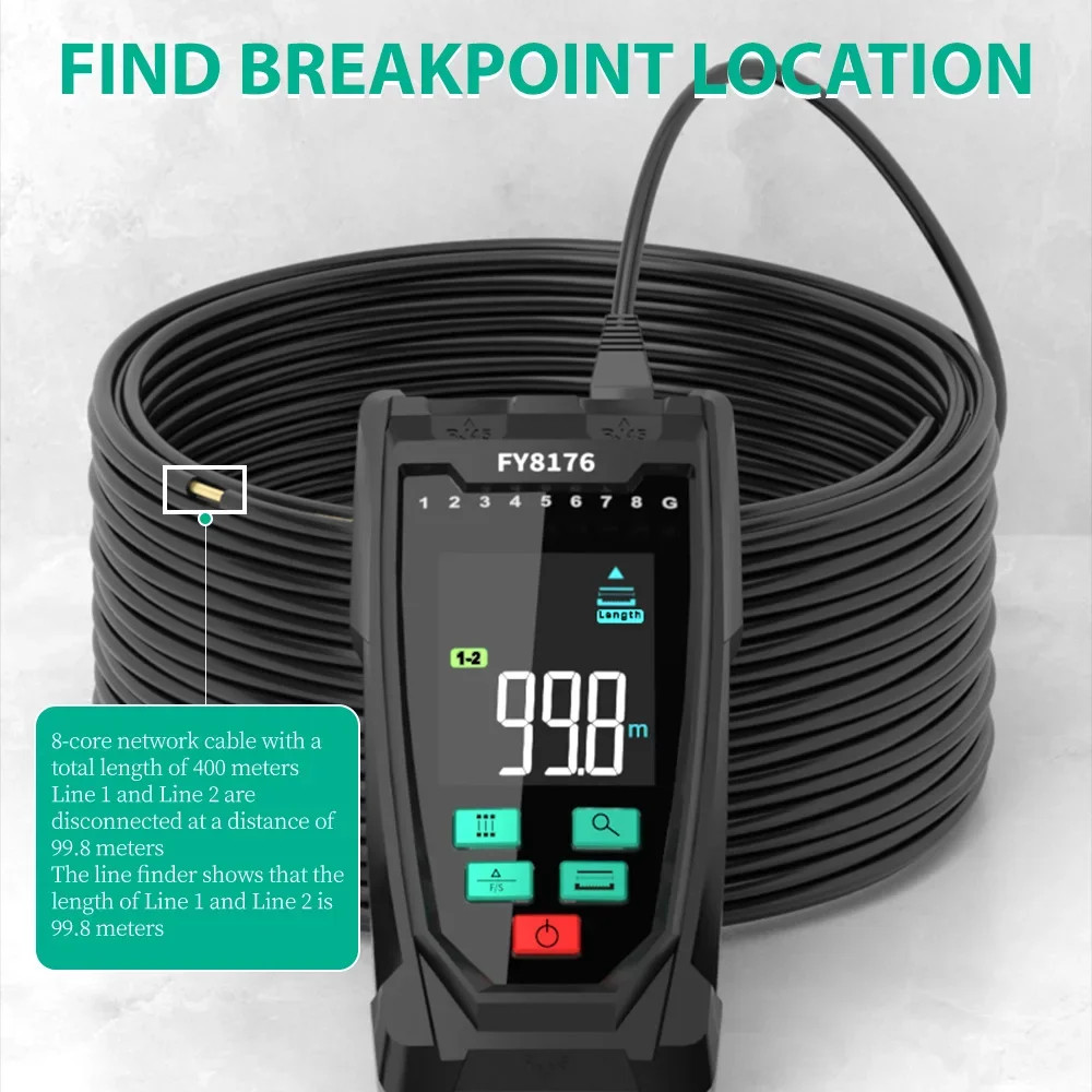 Cable Tester LCD Digital Network Line Finder Wire Tracker PoE Checker Wire Meter