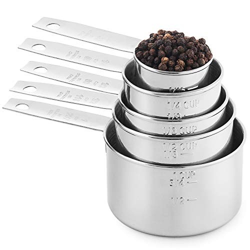 Stainless Steel Measuring Cups, 5 Piece Stackable Measuring Set () 1