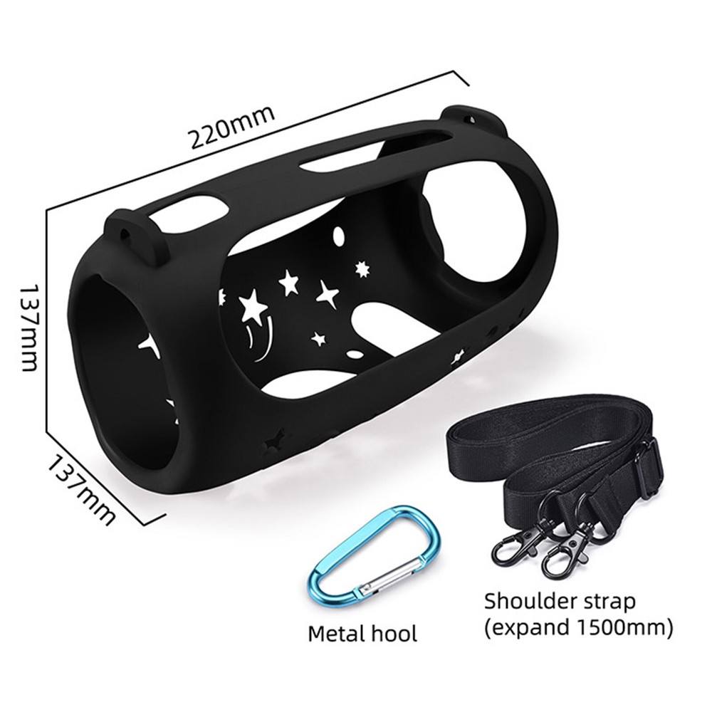 For Pulse 5 Portable Bluetooth Speaker Silicone Case Cover w/ Shoulder Strap