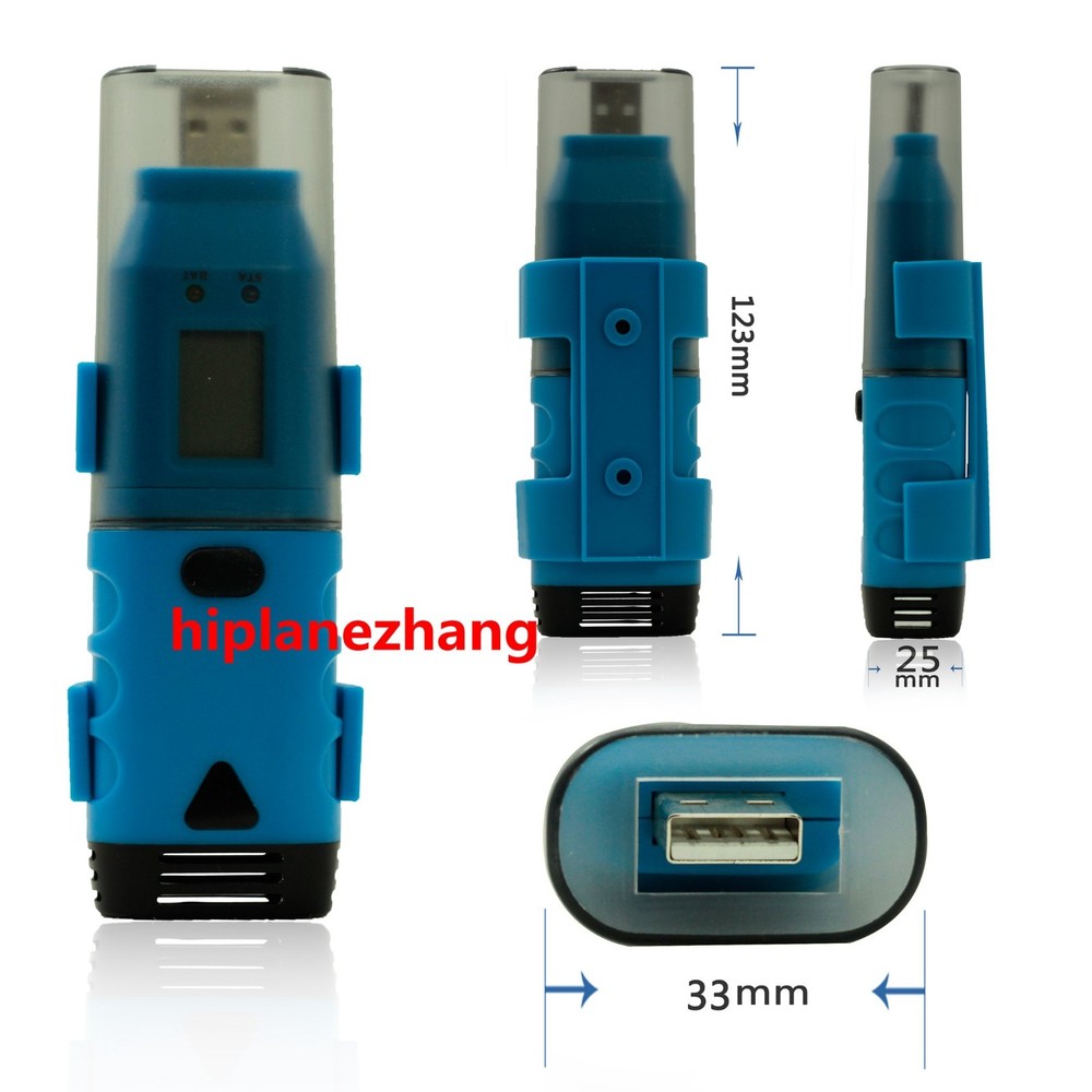 Mini 3-Channel USB Data Logger Internal External Temperature Humidity 32KReading