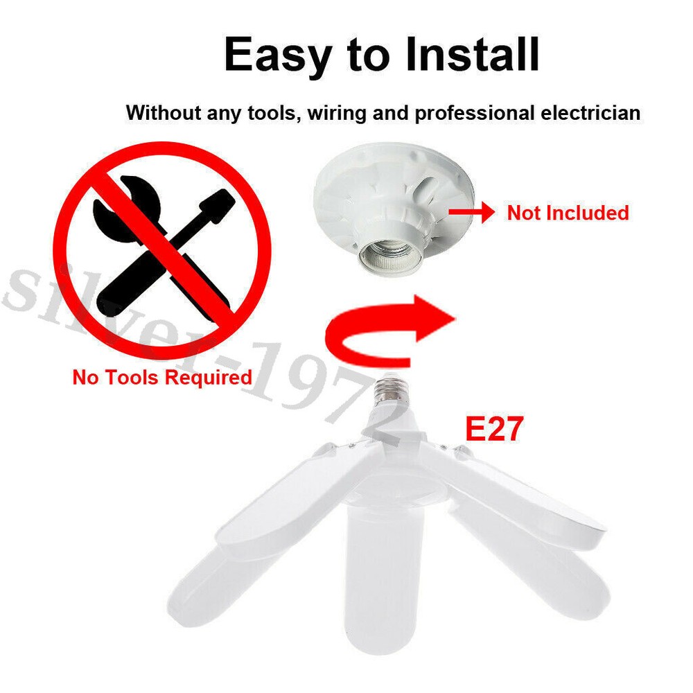 6000000LM LED Garage Light Super Bright Work Ceiling Lights Deformable Bulb WD