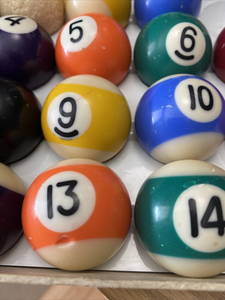 Vintage Mini Miniature Pool Balls in Box Incomplete
