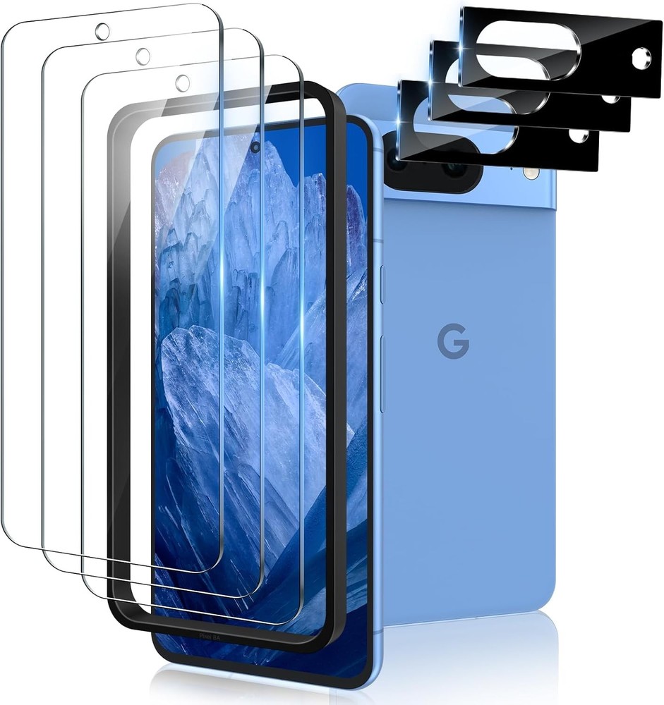 3 Pack Screen Protector & Camera Lens Protector for Google Pixel 8A 5G