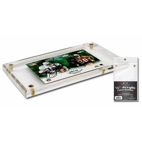 BCW 1/4" Acrylic Card Holder - 3x5 Screw-down Display Slab With Beveled Edges