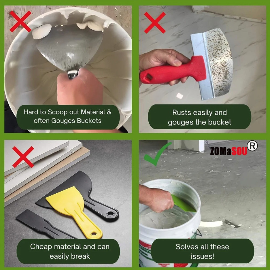 2pcs Curved Paint Putty Knife Scraper Drywall Plaster Repair Tool - NEW