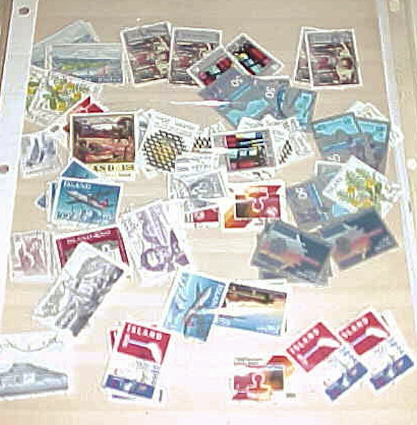 ICELAND 20 DIFF. x10 TOTAL 200 STAMPS  1973-1992 INCLUDES DUPLICATE USED