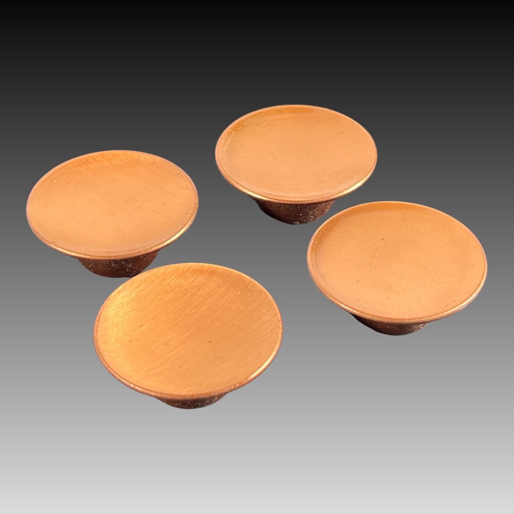 Vintage MCM Hardware Set Of Four Copper Tone Drawer Cabinet Pulls Knobs