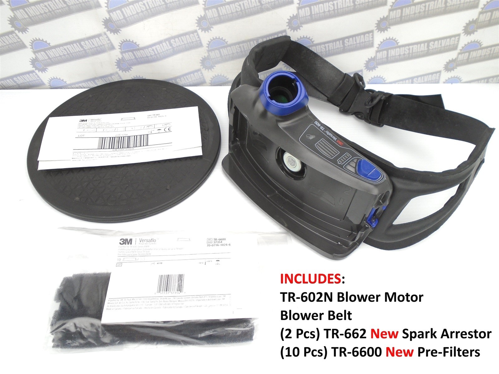 3M - TR-602N - Versaflo PAPR BLOWER MOTOR - Belt, Pre-Filters, Spark Arrestors