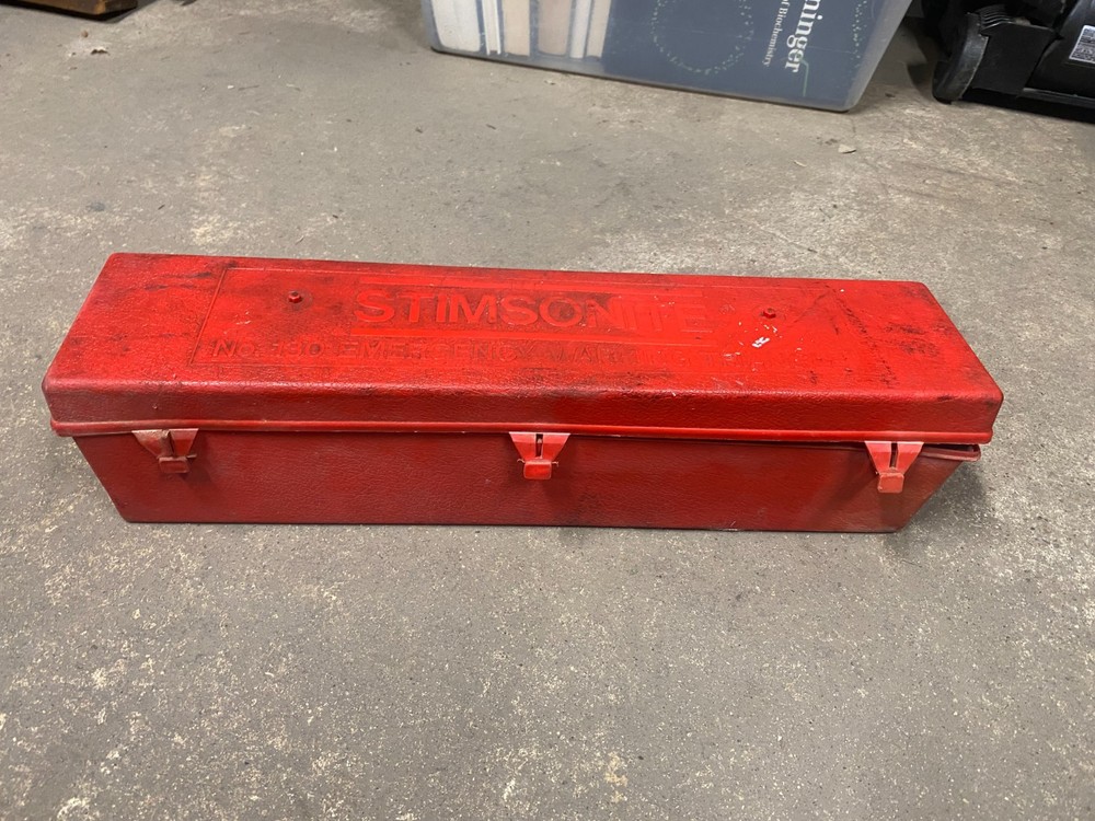 3 Vintage Simpsonite DOT Approved Emergency Warning Triangles Set Case