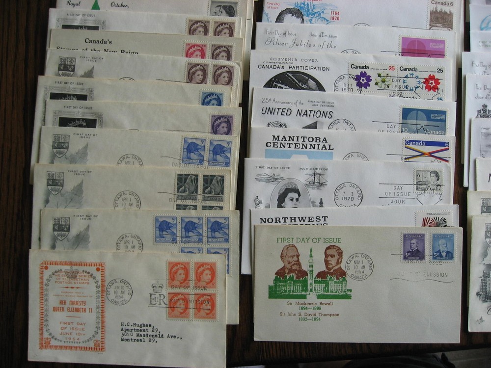 Canada 100 private FDC 1954-76 era various cachets mostly if not all different