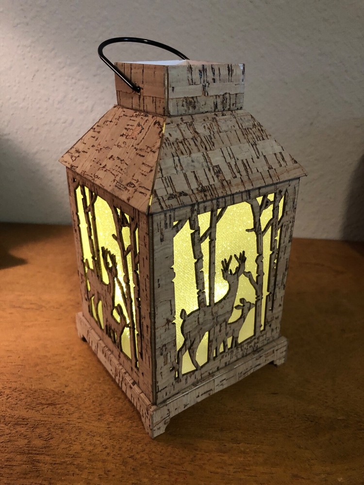 Northwoods Lantern with Lights & Deer Very Nice