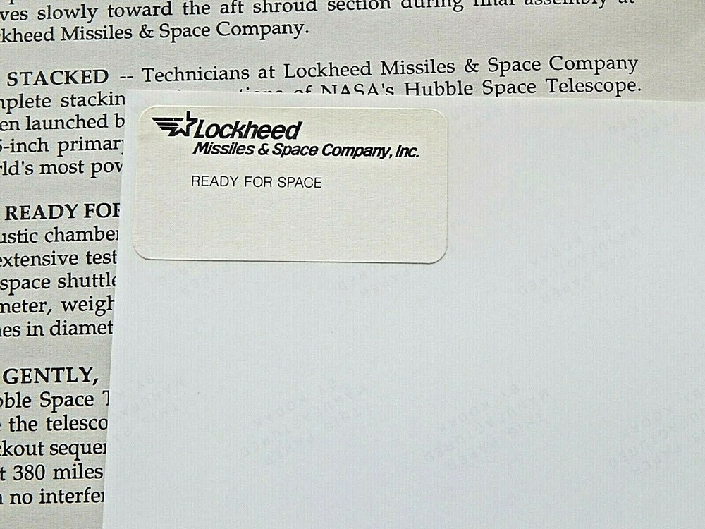 HUBBLE Space Telescope (Media Reference Guide) & Lockheed Missiles & Space Co.~