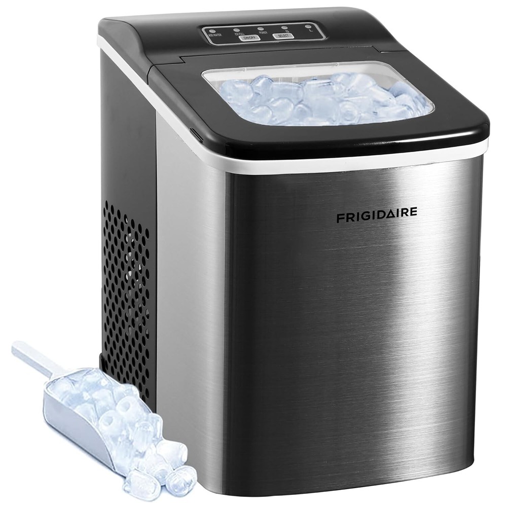 Frigidaire 26 Lbs per day Portable Compact Ice Maker Making Machine, Stainless