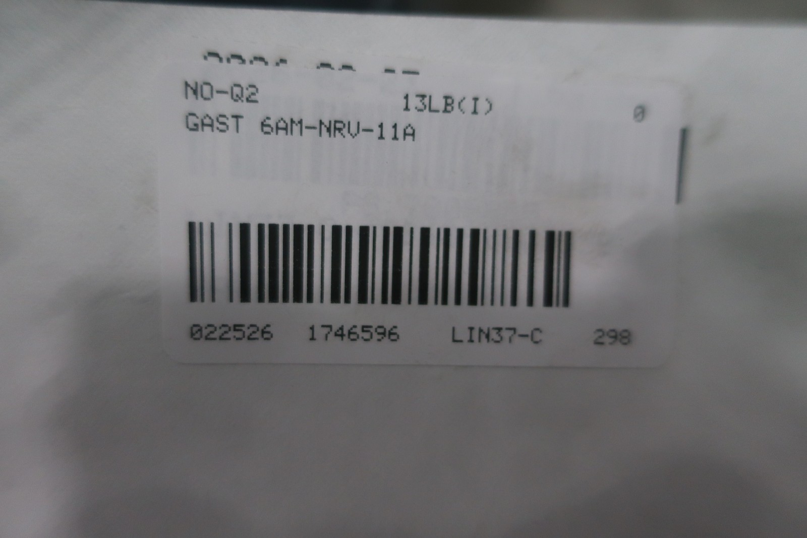 Gast 6AM-NRV-11A Rotary Vane Air Motor 5/8in