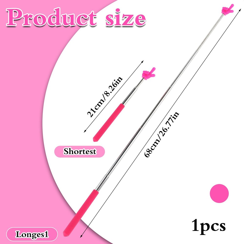 DIVINA VITAE Telescopic Teacher Pointer Extendable Stick for Pink