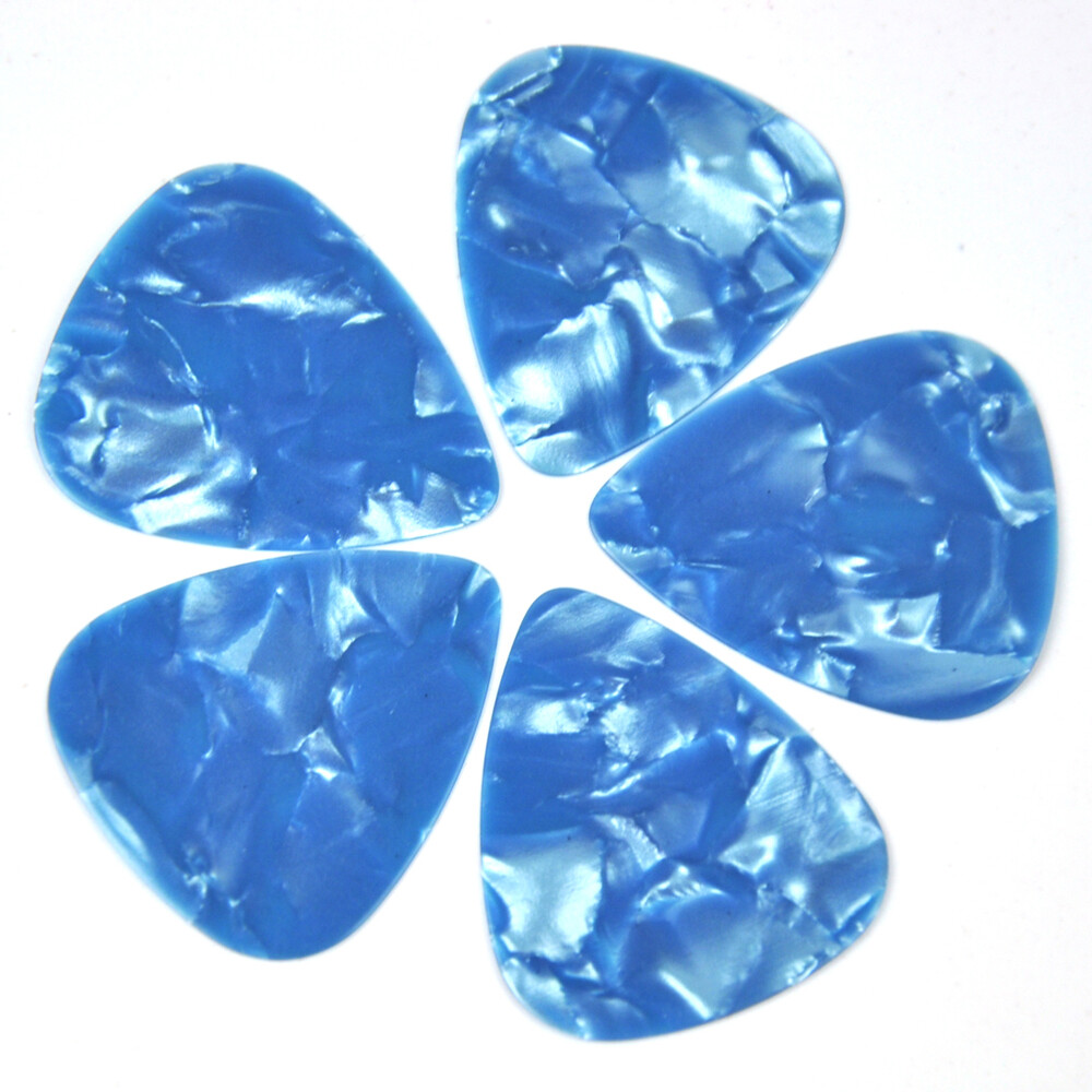 Lots of 100 pcs Thin 0.46mm Guitar Picks Plectrums No Print Celluloid Sky Blue