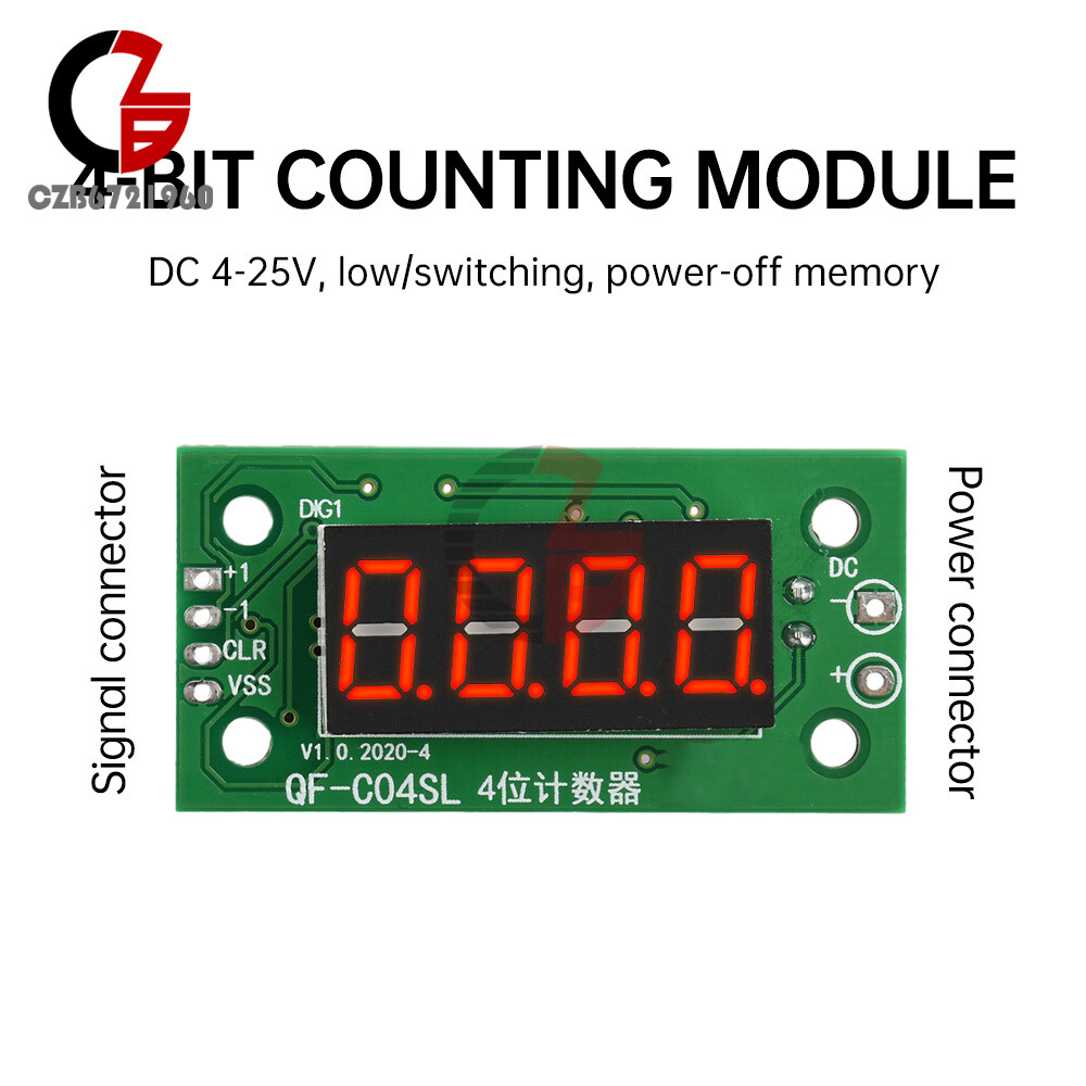 DC4-25V 4-digit Electronic Digital Counter Module With Power Cut Memory Function