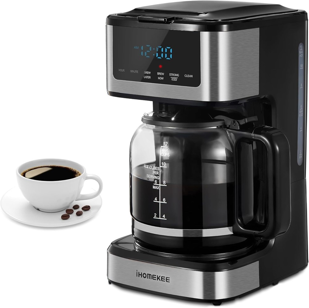 Coffee Maker, Programmable Drip Coffee Maker 12 Cup, Regular & Strong Brew Dr...