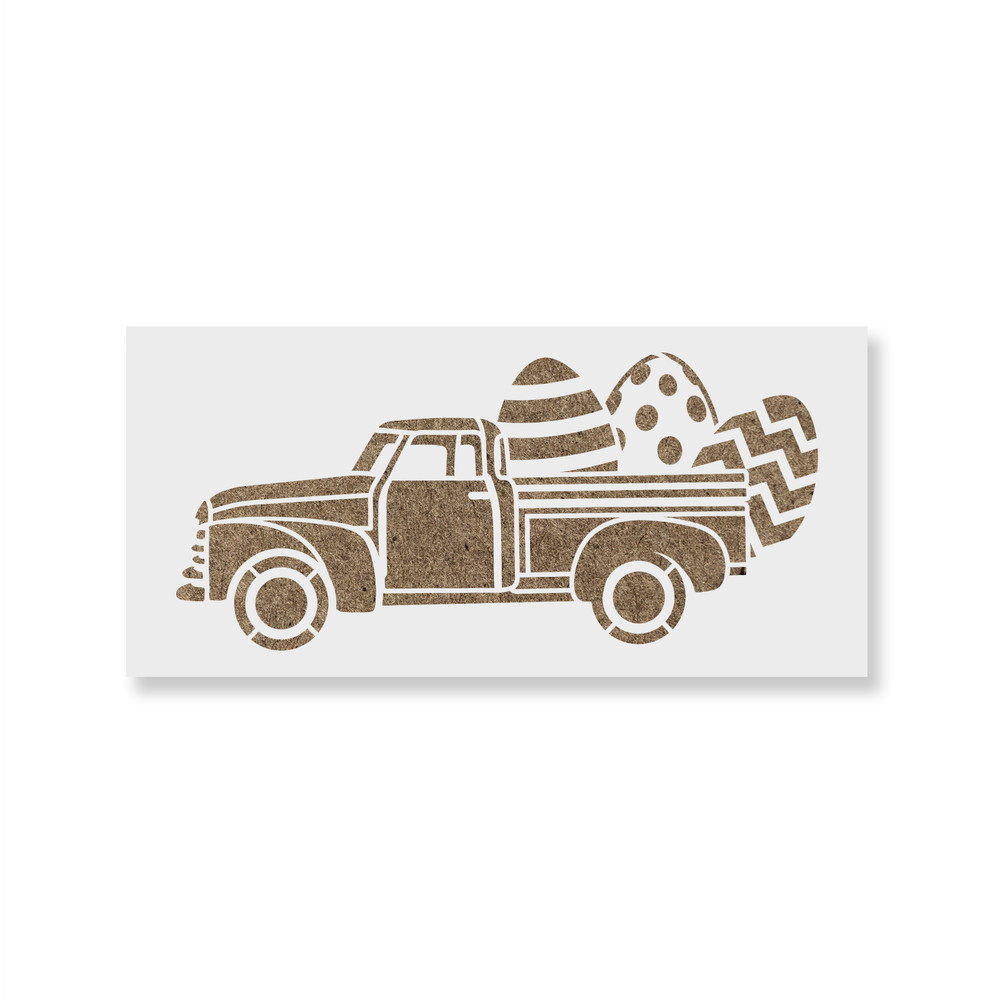 Easter Truck Stencil - Durable & Reusable Mylar Stencils