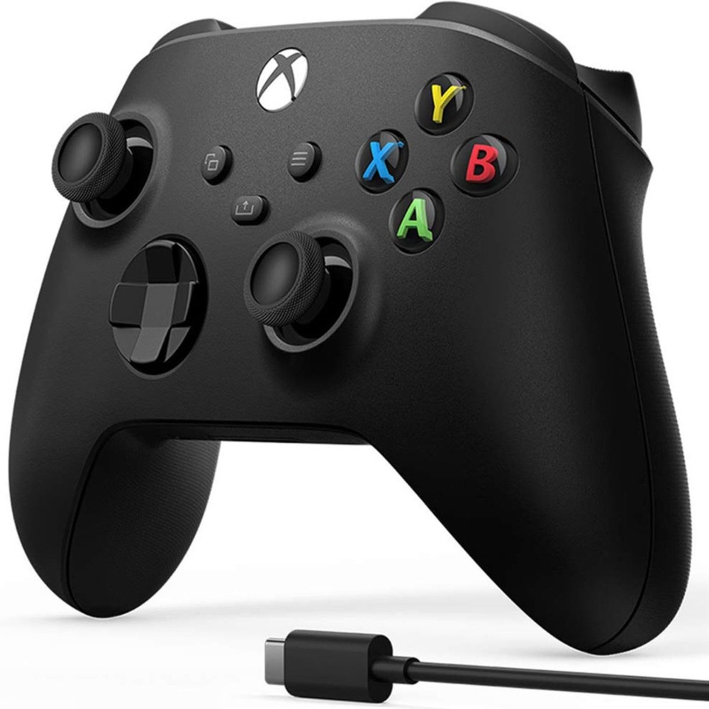 Microsoft Xbox Wireless Controller w/USB-C Cable for PC, Carbon Black, 1V8-00001