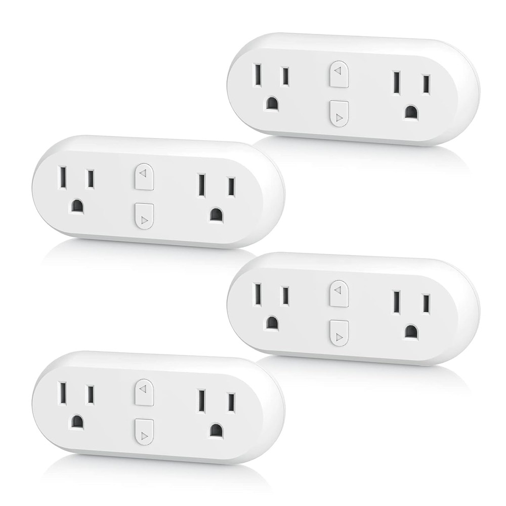 Smart Plug 15A, Wifi&Bluetooth Outlet Extender Dual Socket Plugs Works with Alex