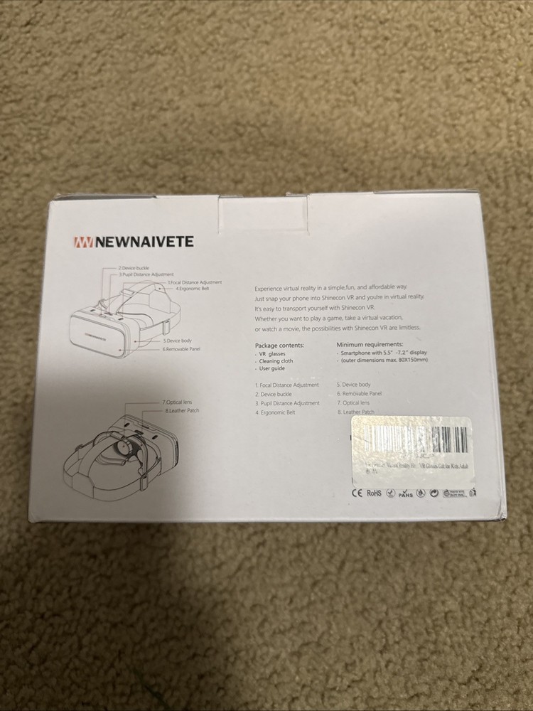 Newnaivete VR Headset for Cell Phone Gaming with Remote Controller