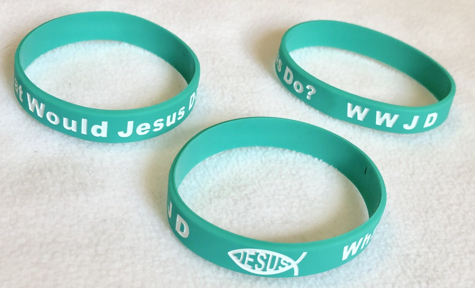 WWJD Wristband Silicone Rubber Bracelet What Would Jesus Do