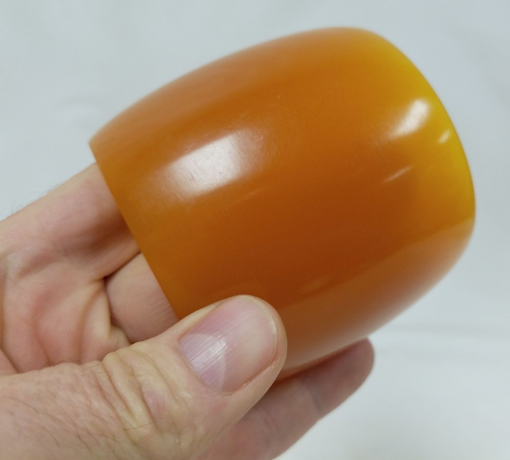 Large Antique Bakelite Cuff Bracelet ORANGE
