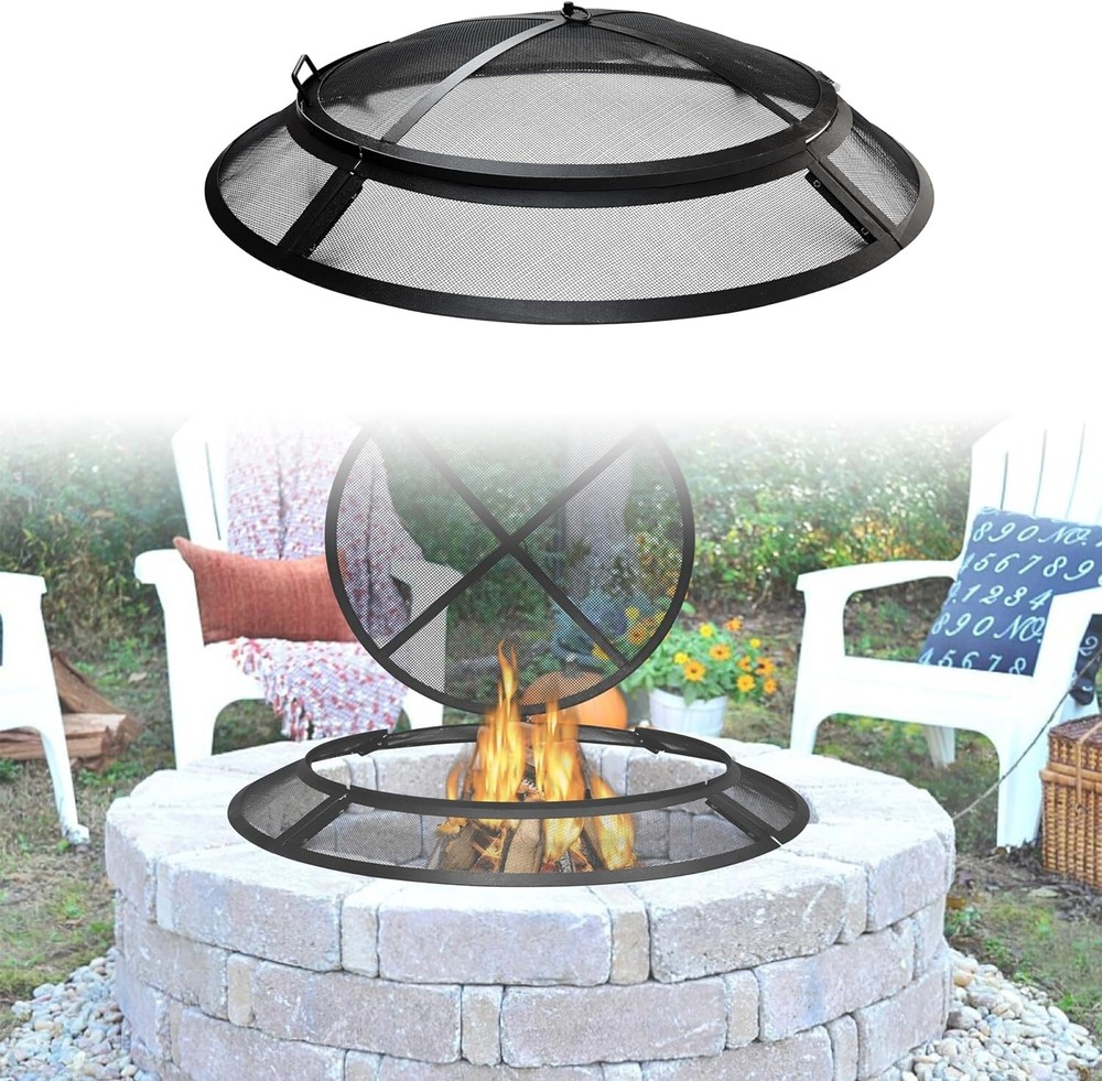 30" Spark Screen For Fire Pit - Fire Pit Screen Cover , Round Fire Pit Insert