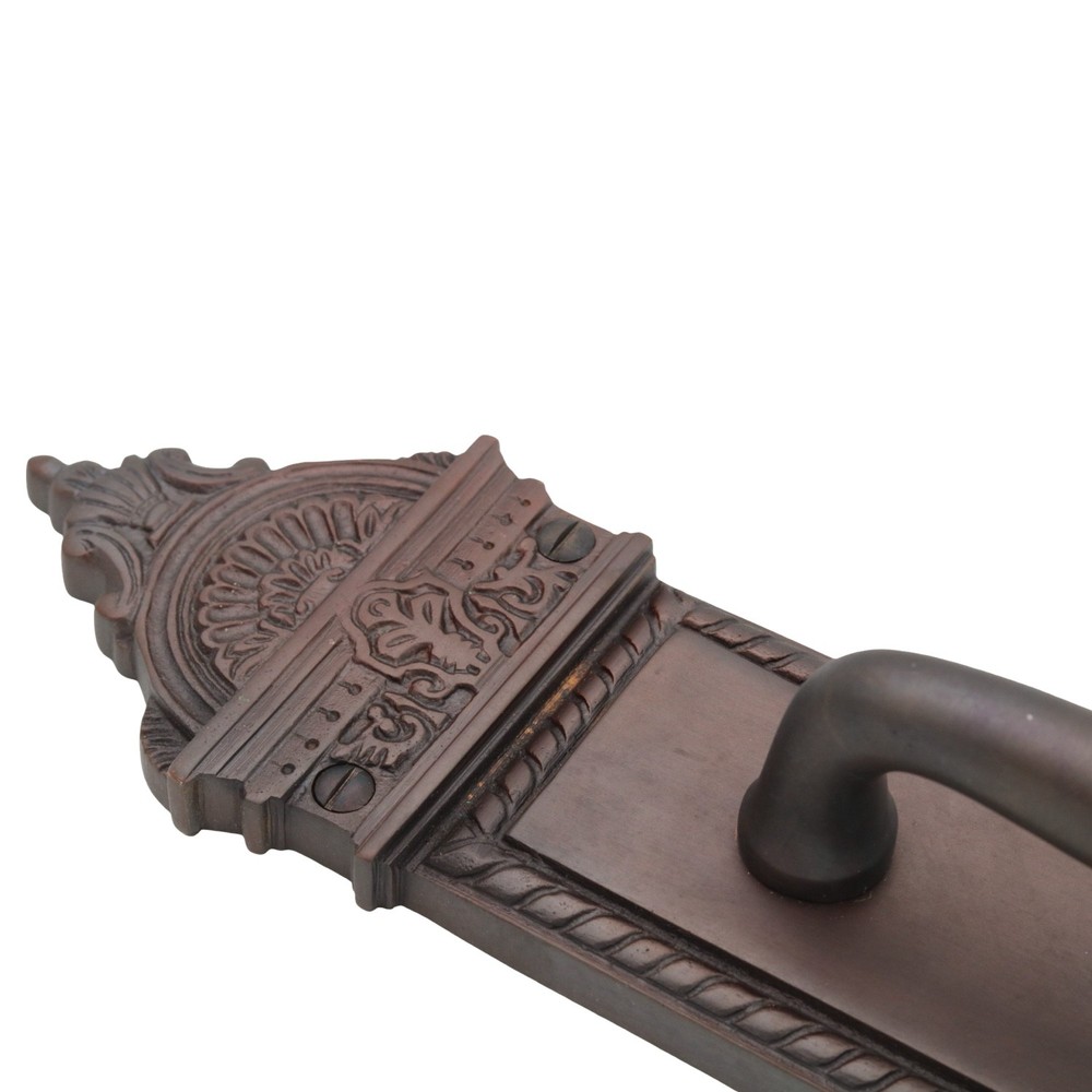 Solid Brass Push and Pull Door Handle Set - The Fan - Oil Rubbed Bronze