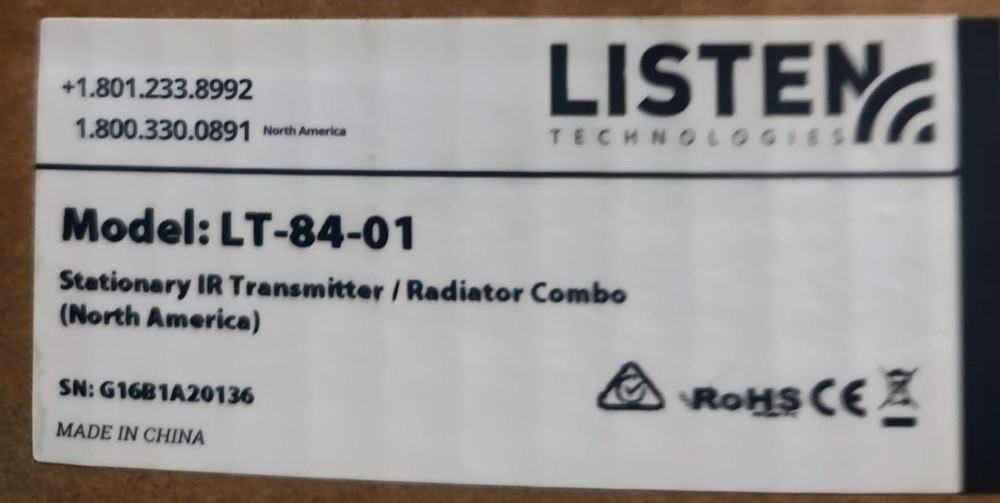 NEW Listen LT-84-01 Stationary RF Transmitter Assistive Listening