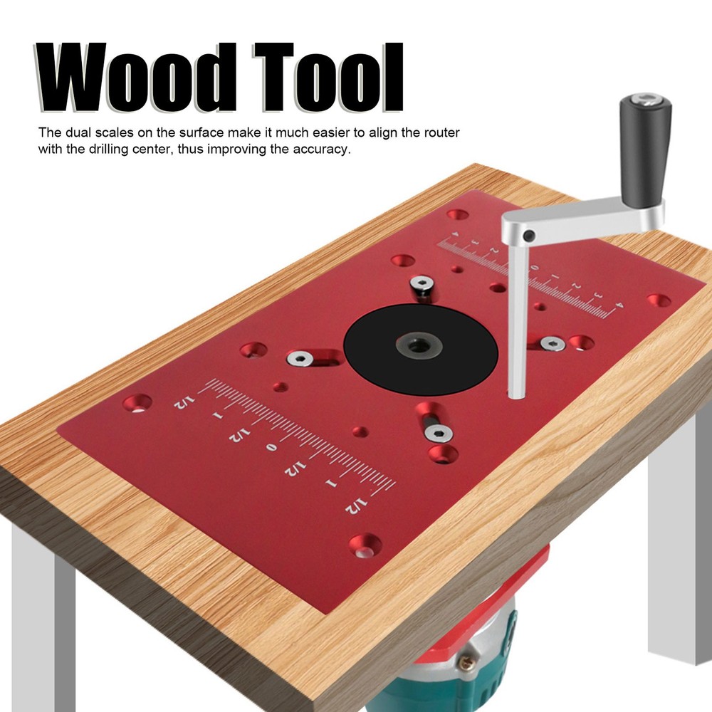 Router Table Insert Plate Lift System Base Board Accessory For Woodworking Red