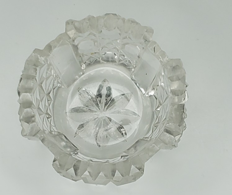 5 Salt Cellars Patterns Clear Side EAPG Zipper Side Cut Design, Small Glass