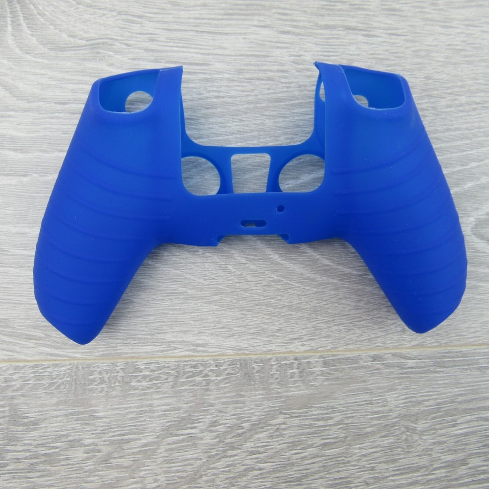 Silicone Grip Blue + (8) Multi Thumb Analog Caps For PS5 Controller Accessories