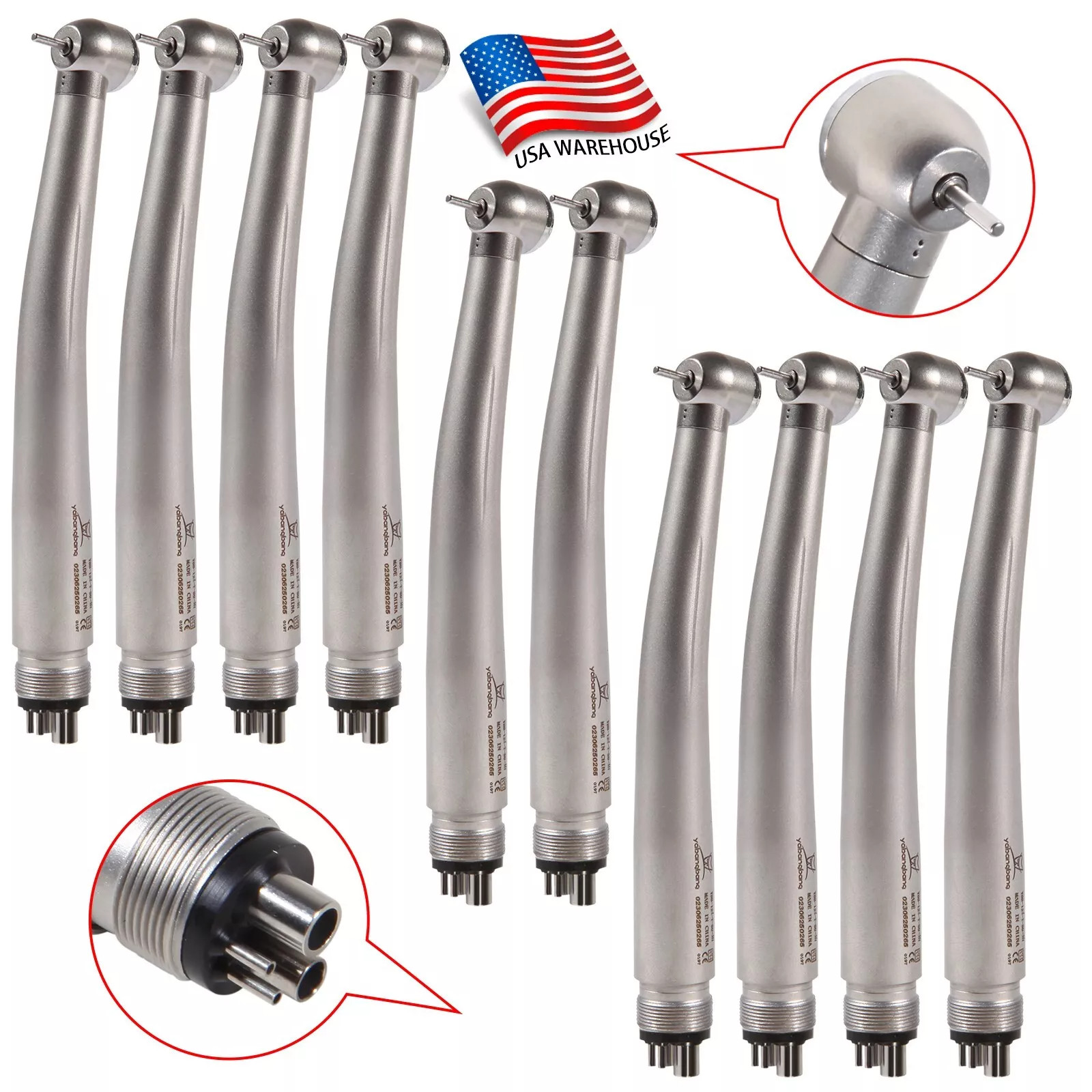 10*NSK Style PANA MAX Dental High Speed Turbine Handpiece Push Button 4Hole SALE