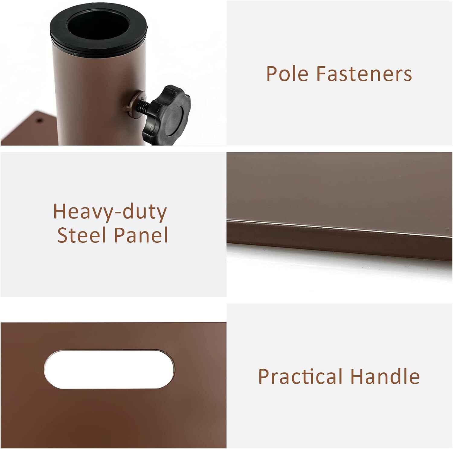 50LBS Portable Outdoor Umbrella Base Stand 24 Inches Square Base Holder