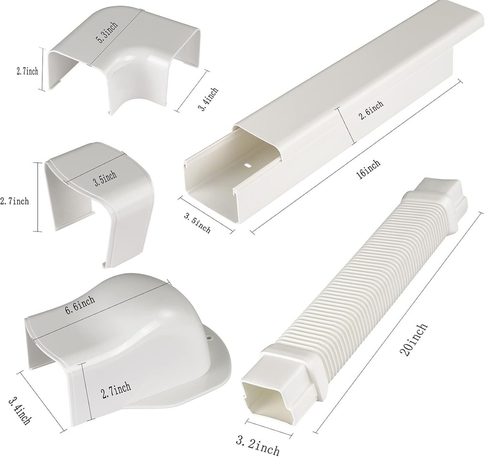 Mini Split A/C Decorative Line Set Cover Kit 3" for Mini Split & Central Air