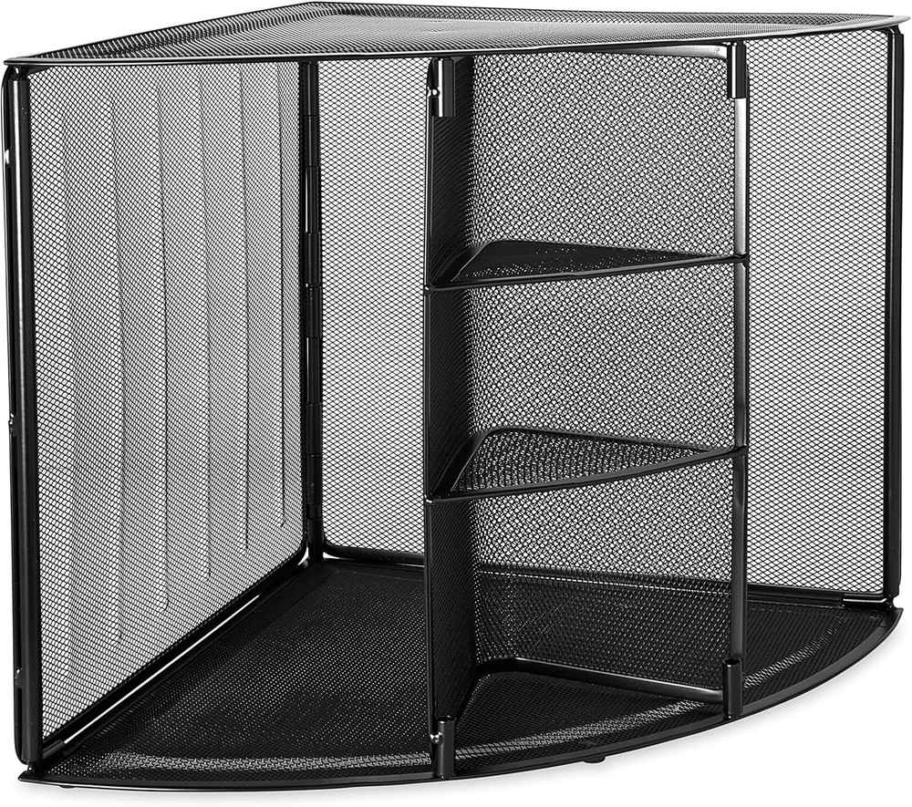 Mesh Collection Corner Desktop Shelf Black (62630)