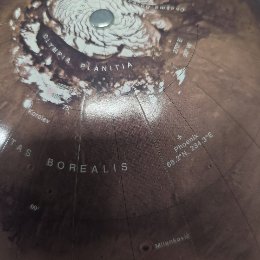 Mars Globe Planet Model Educational Astronomy Globe w Stand Space Decor 12" EUC