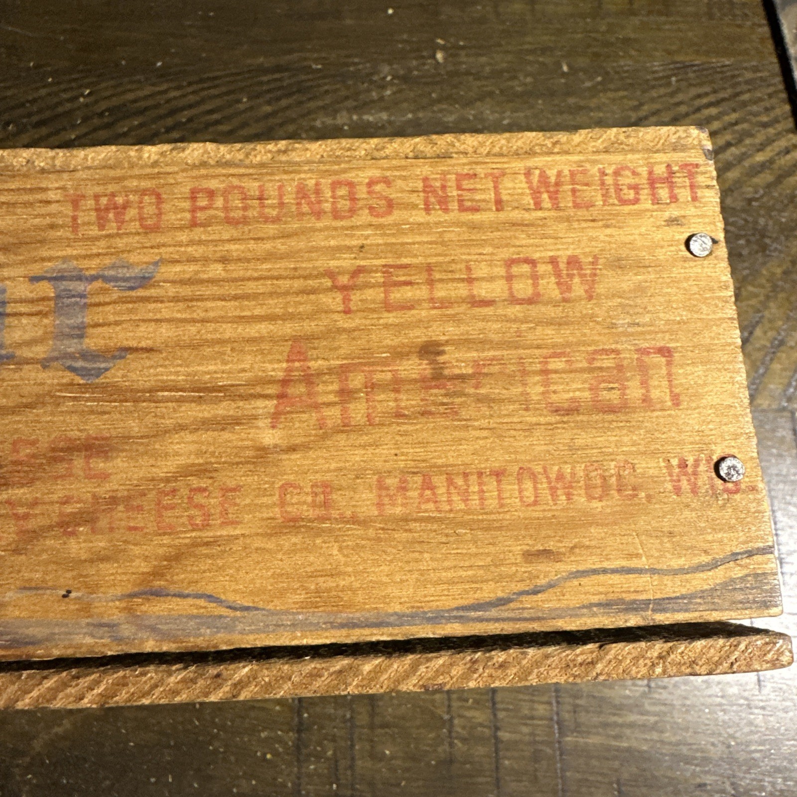 Vintage Windsor Club Two Pound Wood Cheese Box Manitowoc Wisconsin FREE SHIPPING