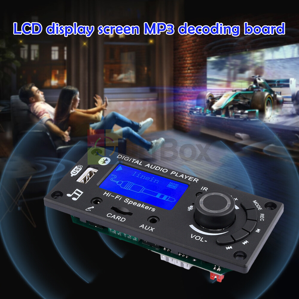 MP3 Decoder Board LCD Bluetooth FM Radio Audio Module with Remote Control 12V
