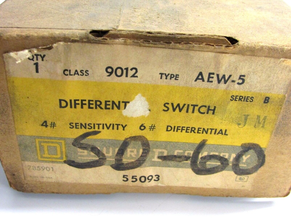 SQUARE D ser B PRESSURE DIFFERENTIAL SWITCH, 100 PSI, AEW5