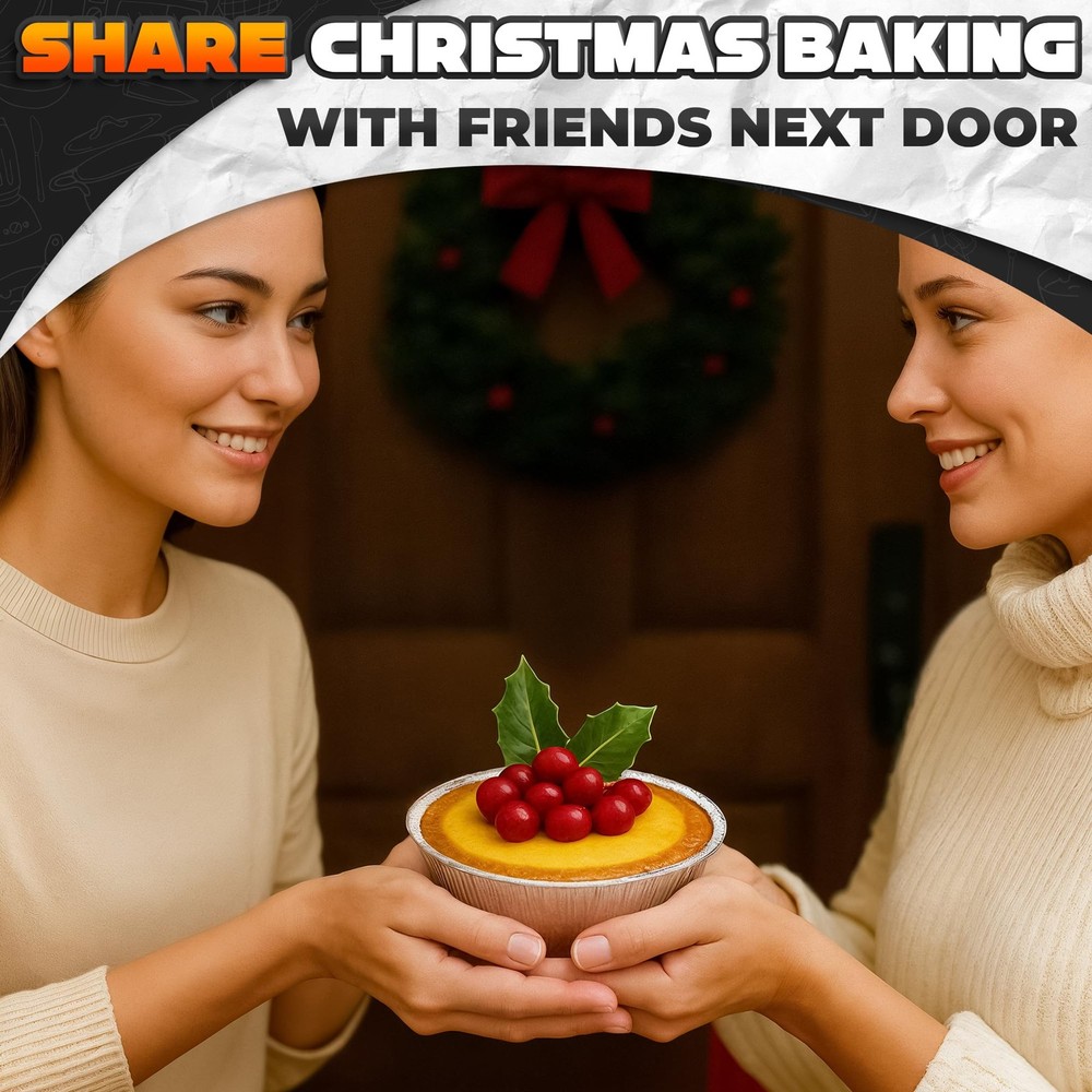 Round Foil Cake Pans – 50 Pack 6" Reusable Aluminum Baking Pans | Stackable, ...