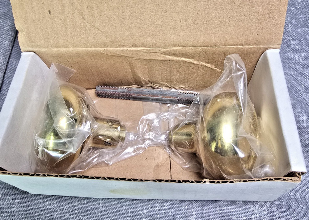 Vintage/Antique Style  Solid Brass Rope Design Mortise Door Knobs  New